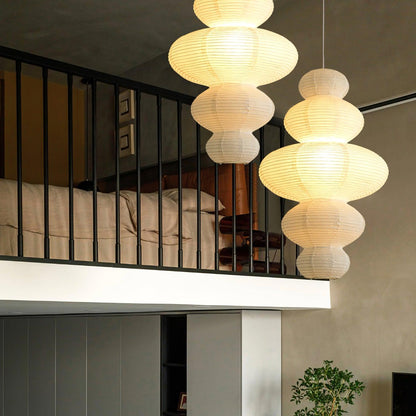 Dimmable Soft Ambient Pendant Lamp Featuring White Paper Shade