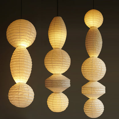 Pendant Light With Soft Glow Geometric Paper Lantern