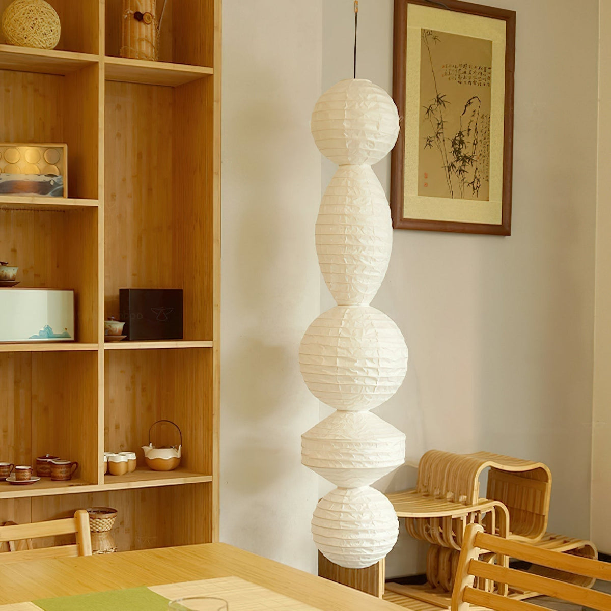Pendant Light With Soft Glow Geometric Paper Lantern