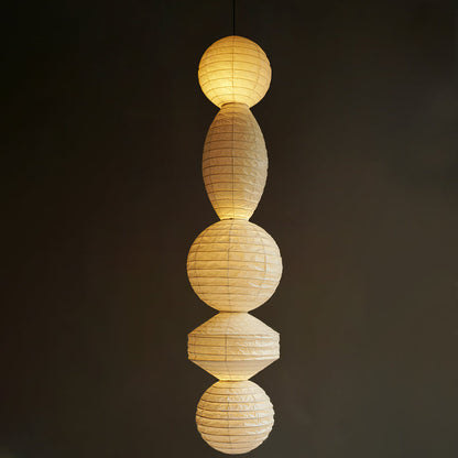 Pendant Light With Soft Glow Geometric Paper Lantern