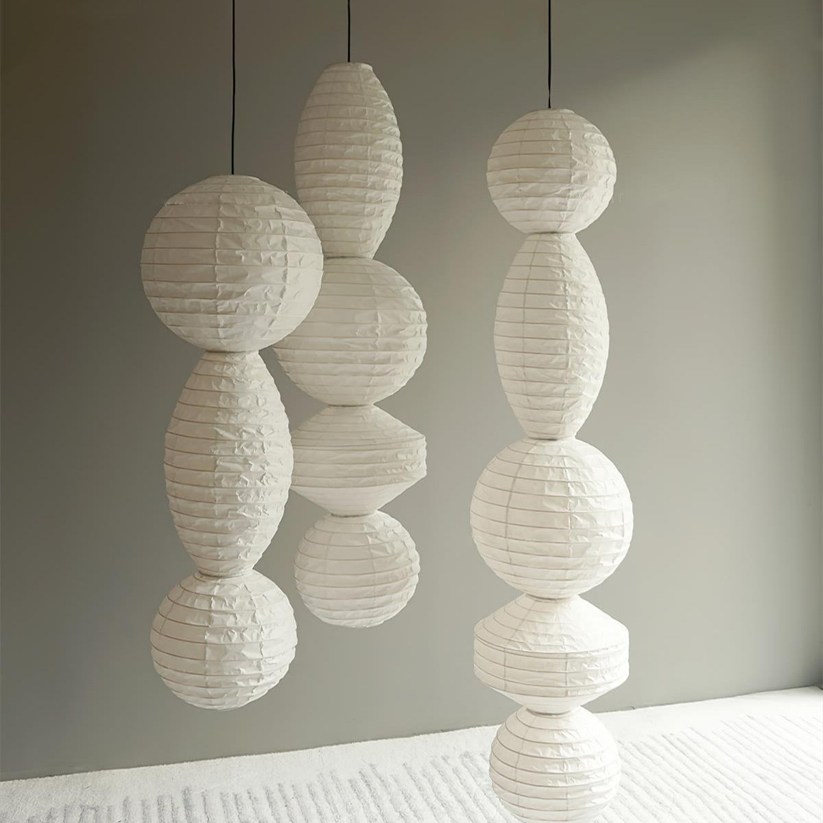 Pendant Light With Soft Glow Geometric Paper Lantern
