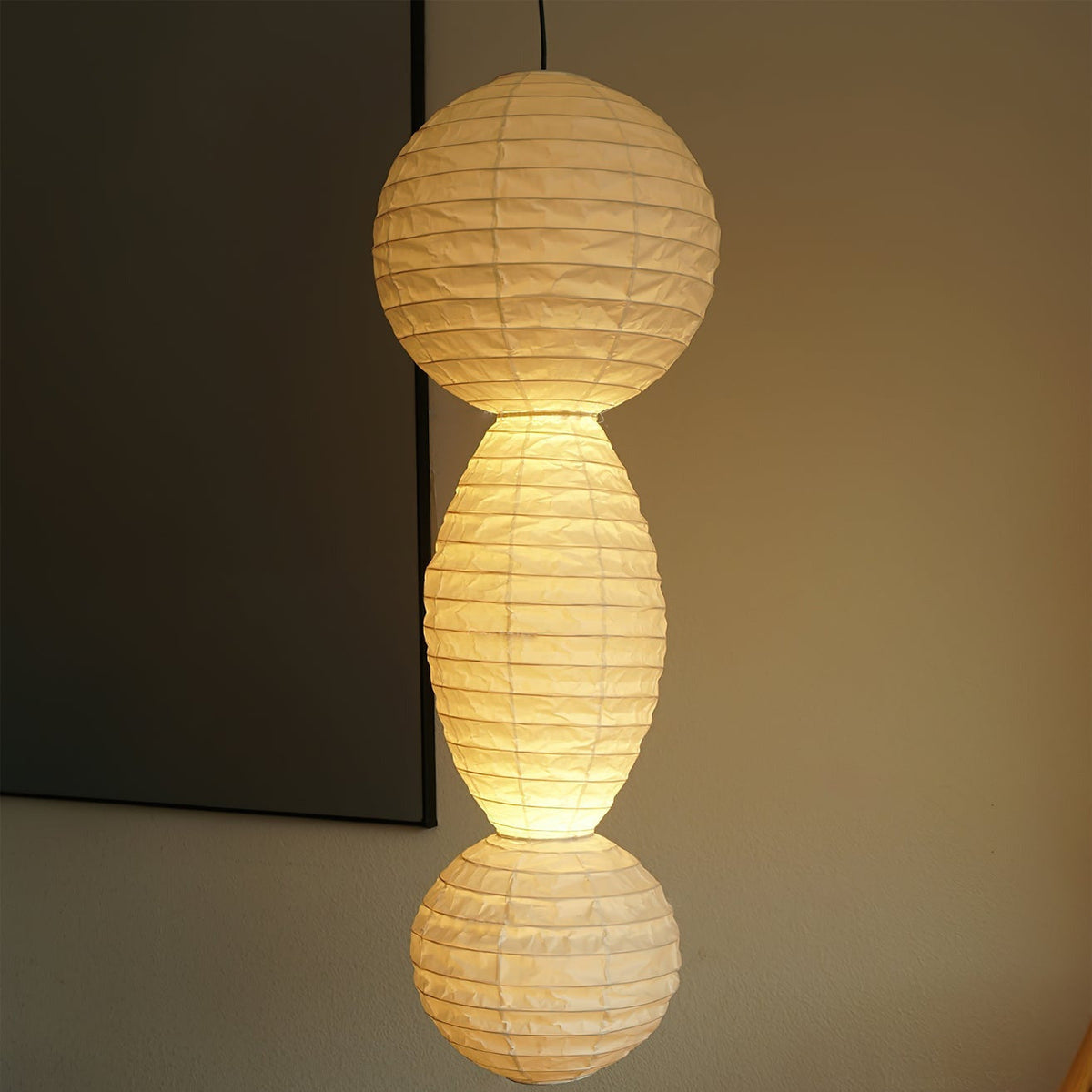 Pendant Light With Soft Glow Geometric Paper Lantern