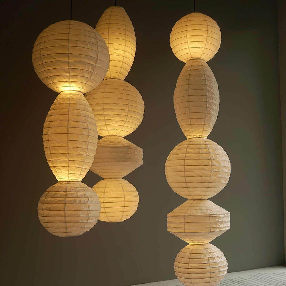 Pendant Light With Soft Glow Geometric Paper Lantern
