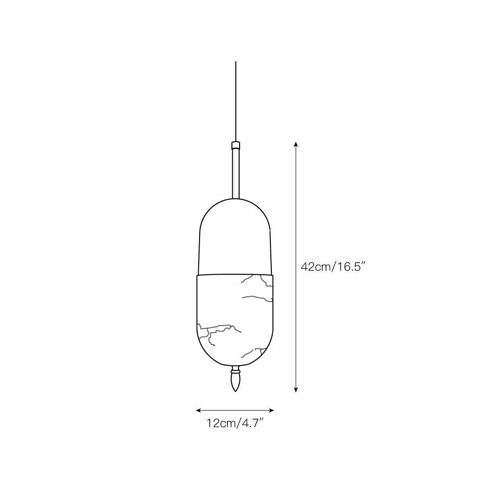 Alabaster Shade And Integrated Led Brass Pendant Light