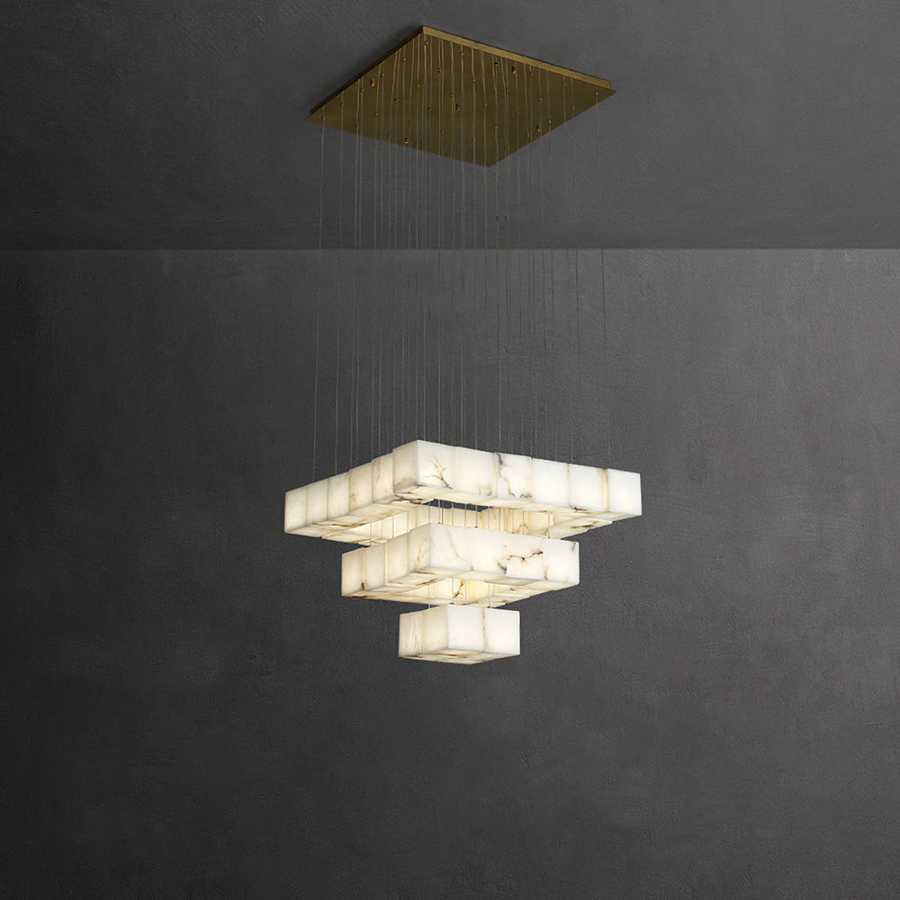 Kitchen Geometric Alabaster Adjustable Pendant Lights