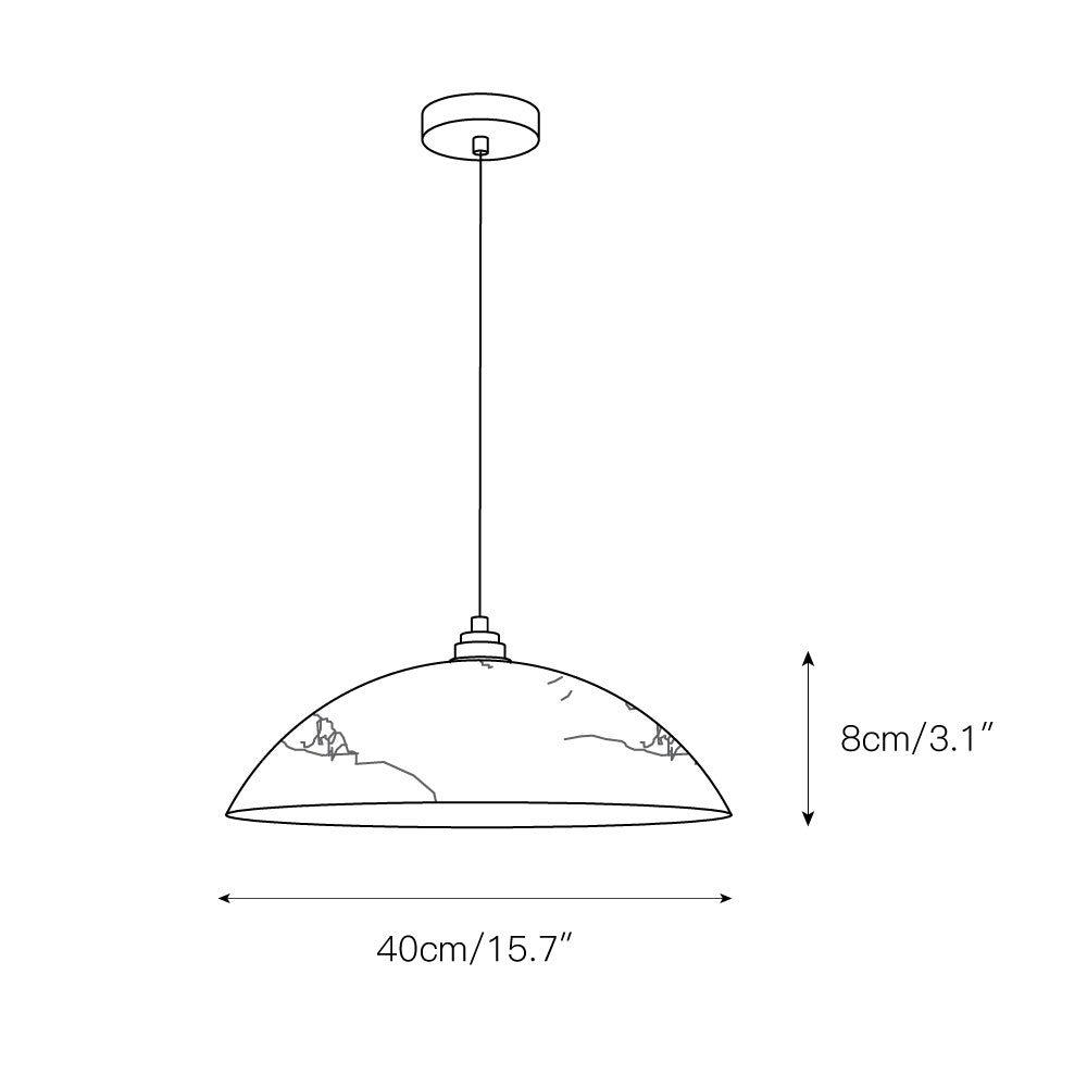 Adjustable Wire Alabaster Brass Pendant Light