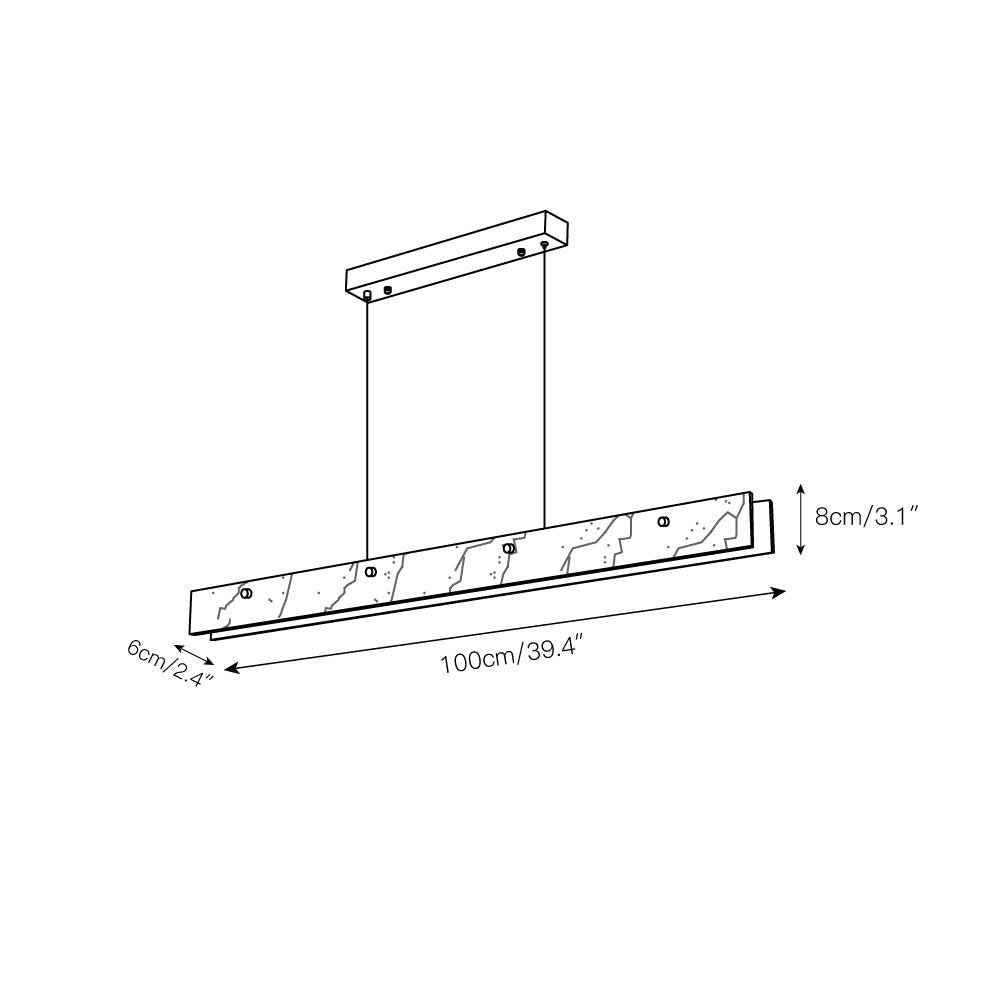 Ambient Lighting Alabaster Linear LED Pendant Lamp