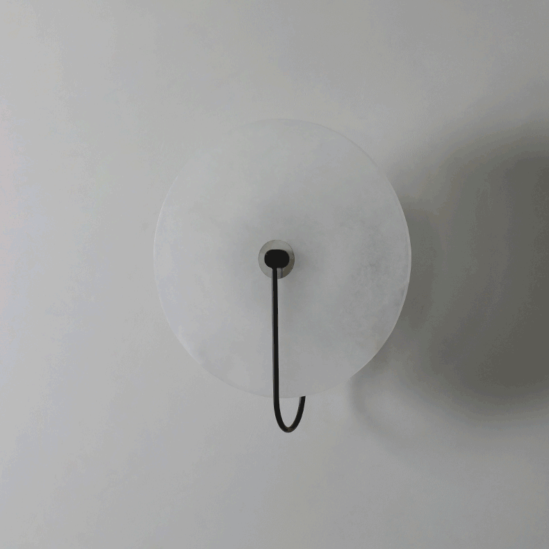 Circular Snowflake Aurora Alabaster Warm Glow LED Wall Lamp