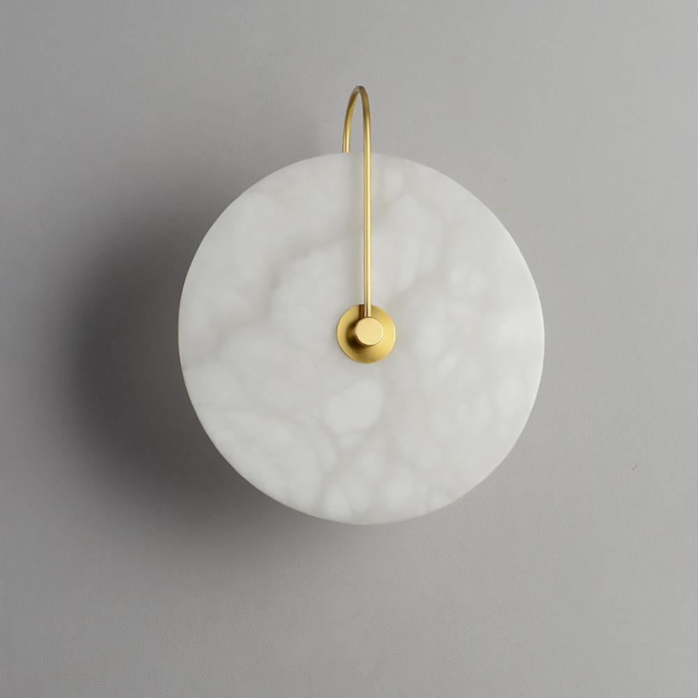 Circular Snowflake Aurora Alabaster Warm Glow LED Wall Lamp