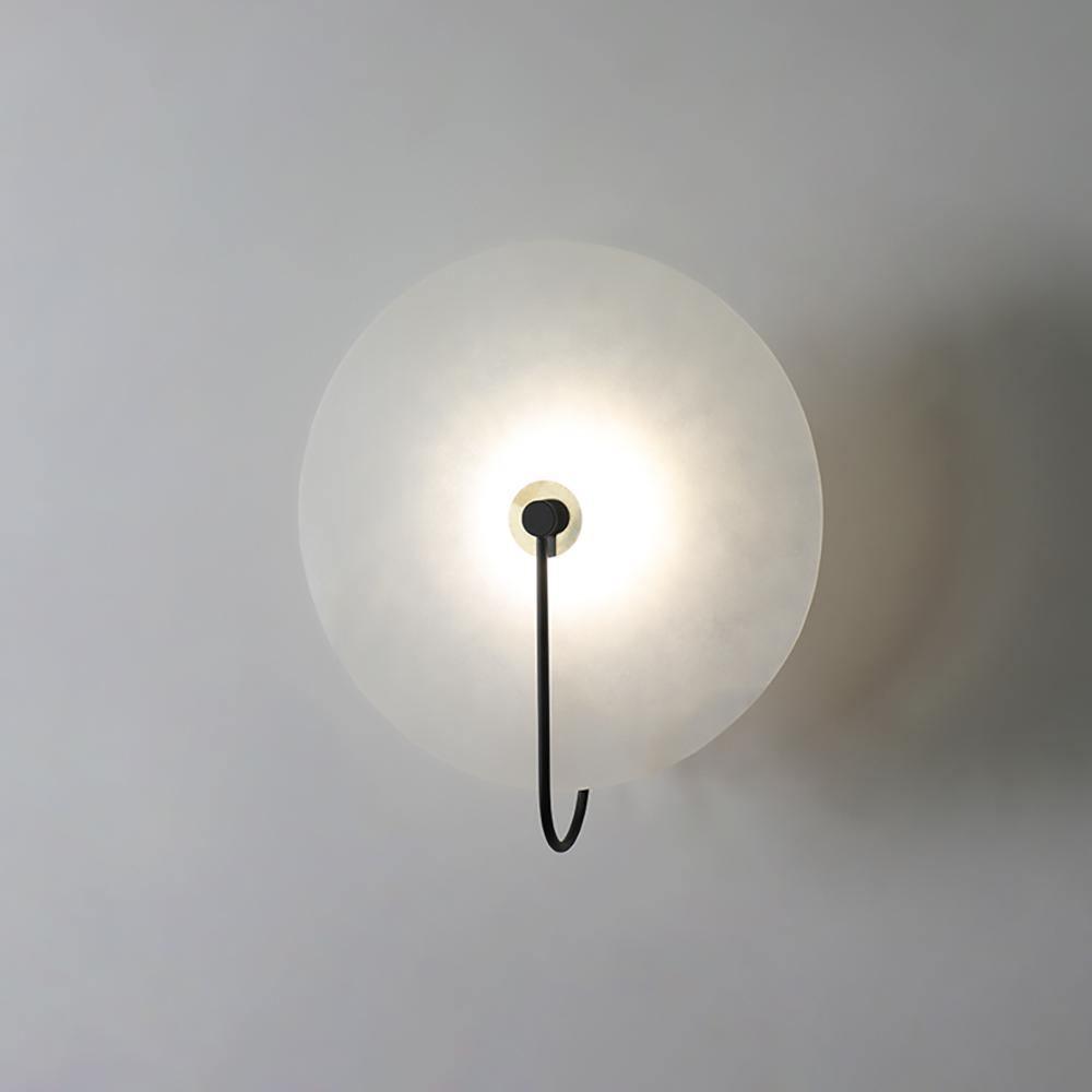 Circular Snowflake Aurora Alabaster Warm Glow LED Wall Lamp