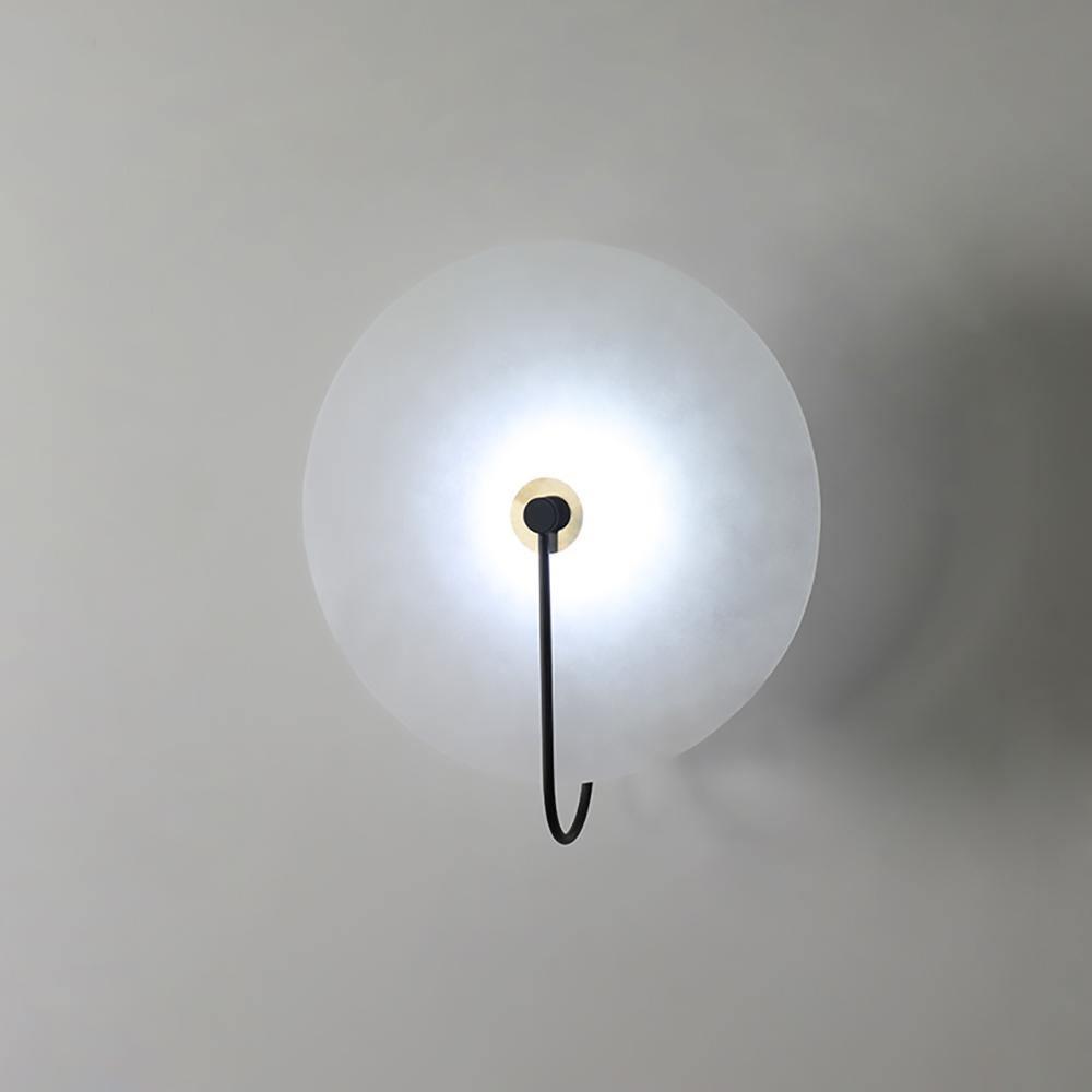 Circular Snowflake Aurora Alabaster Warm Glow LED Wall Lamp