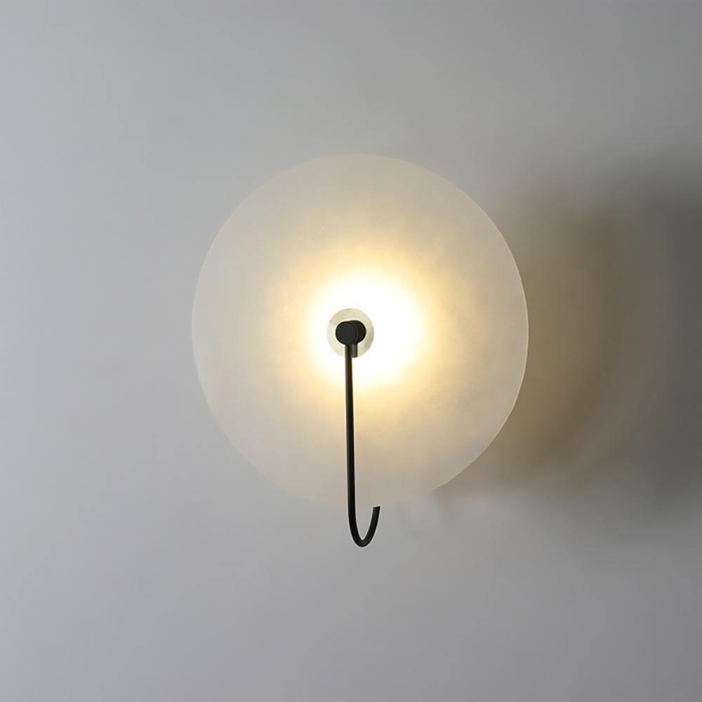 Circular Snowflake Aurora Alabaster Warm Glow LED Wall Lamp