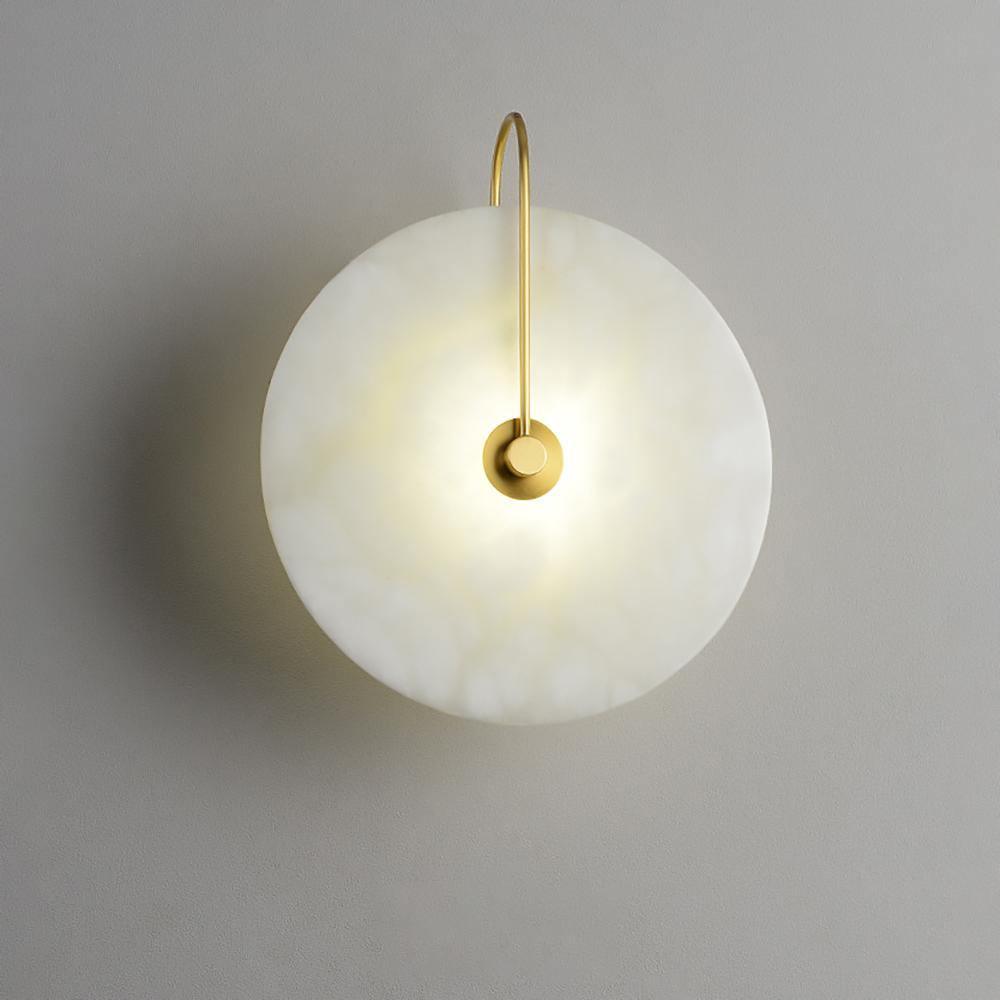 Circular Snowflake Aurora Alabaster Warm Glow LED Wall Lamp