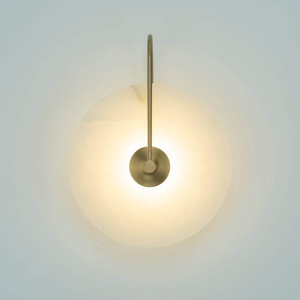 Circular Snowflake Aurora Alabaster Warm Glow LED Wall Lamp