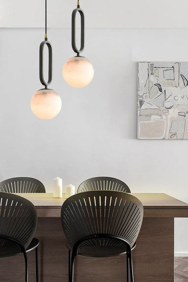 Soft Ambient Glow Elegant Alabaster Ball Pendant Light