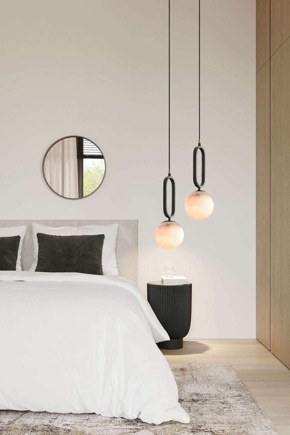 Soft Ambient Glow Elegant Alabaster Ball Pendant Light