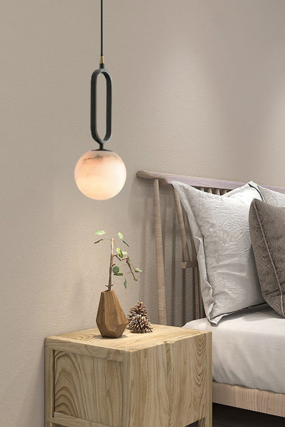 Soft Ambient Glow Elegant Alabaster Ball Pendant Light