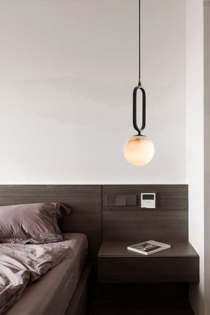 Soft Ambient Glow Elegant Alabaster Ball Pendant Light