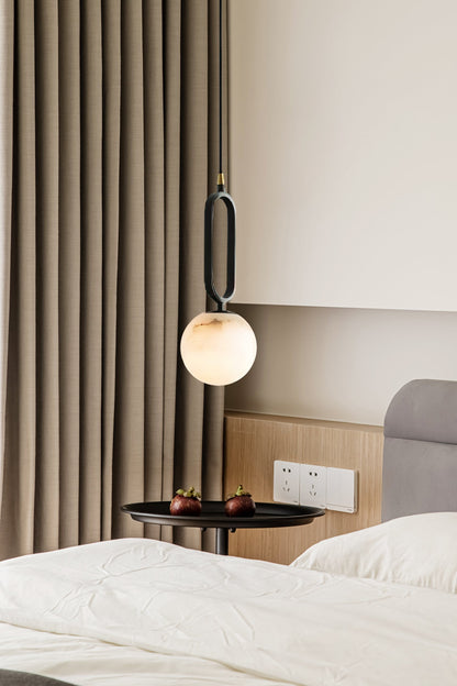 Soft Ambient Glow Elegant Alabaster Ball Pendant Light