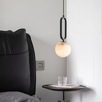 Soft Ambient Glow Elegant Alabaster Ball Pendant Light