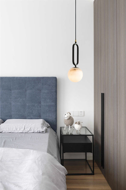 Soft Ambient Glow Elegant Alabaster Ball Pendant Light