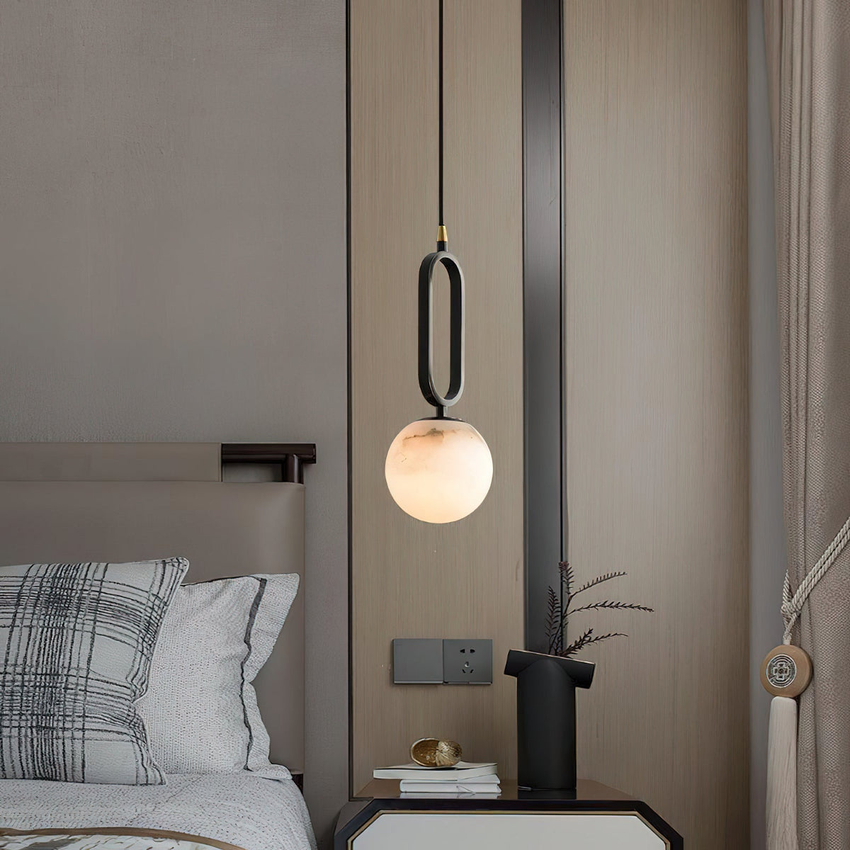 Soft Ambient Glow Elegant Alabaster Ball Pendant Light