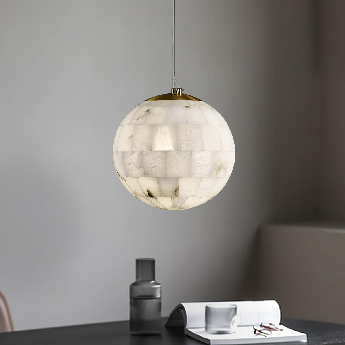 Warm Glow Pendant Lamp Alabaster Globe