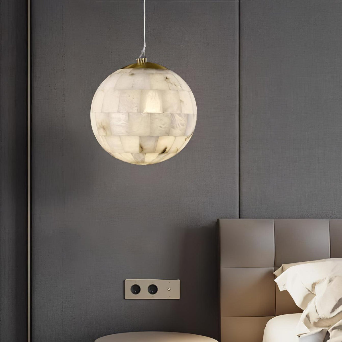 Warm Glow Pendant Lamp Alabaster Globe