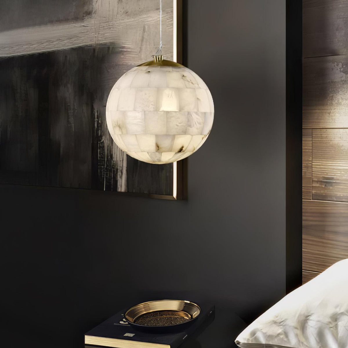 Warm Glow Pendant Lamp Alabaster Globe