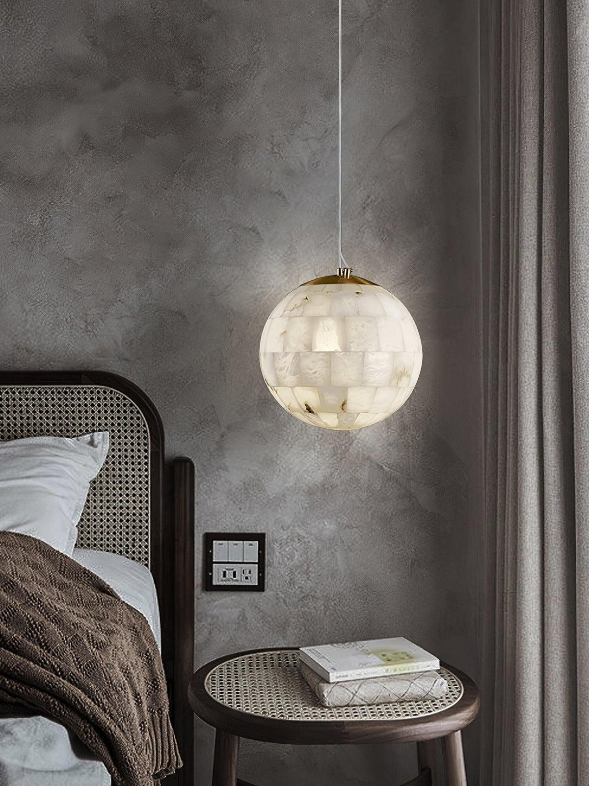 Warm Glow Pendant Lamp Alabaster Globe