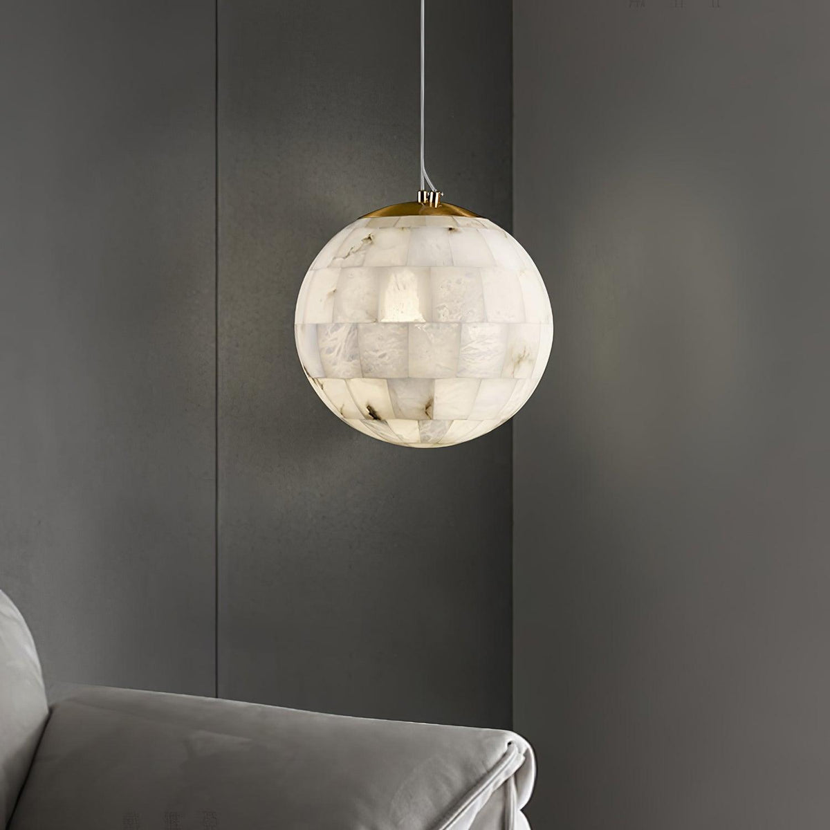 Warm Glow Pendant Lamp Alabaster Globe