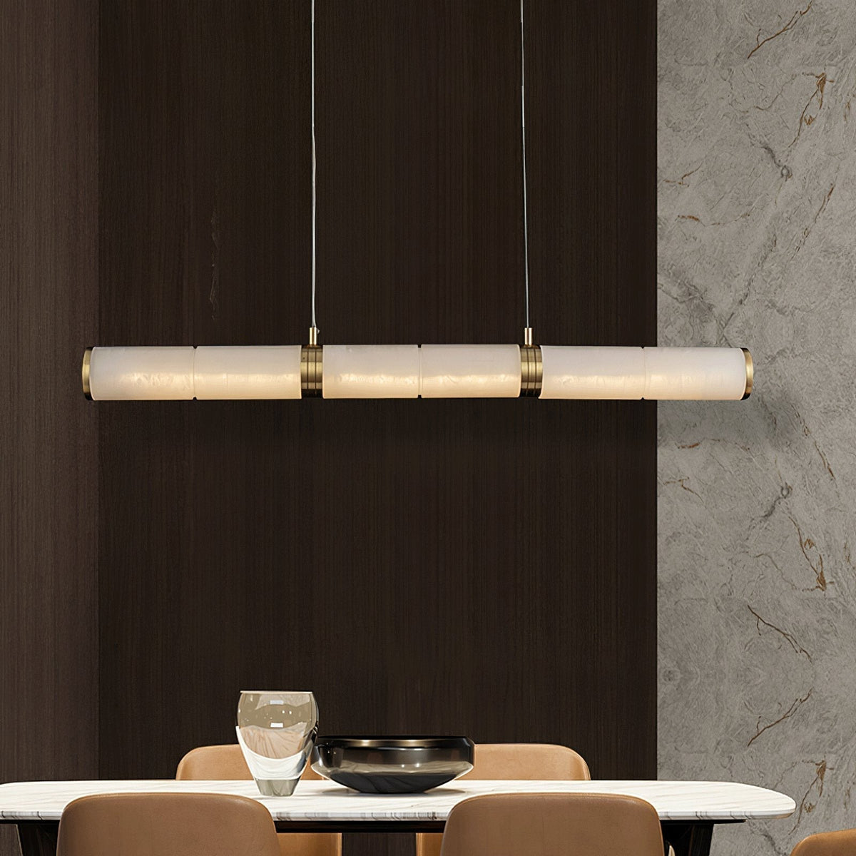 Pendant Light Soft Alabaster Linear Glow
