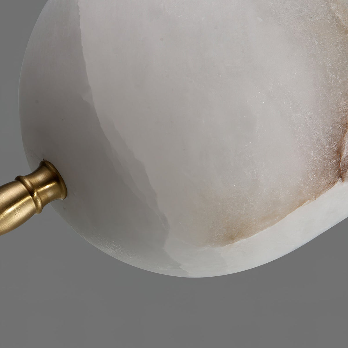 Alabaster Shade And Integrated Led Brass Pendant Light
