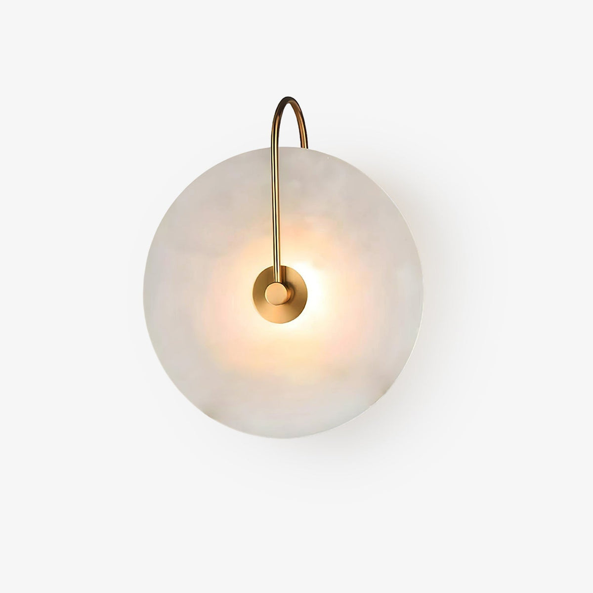 Circular Snowflake Aurora Alabaster Warm Glow LED Wall Lamp