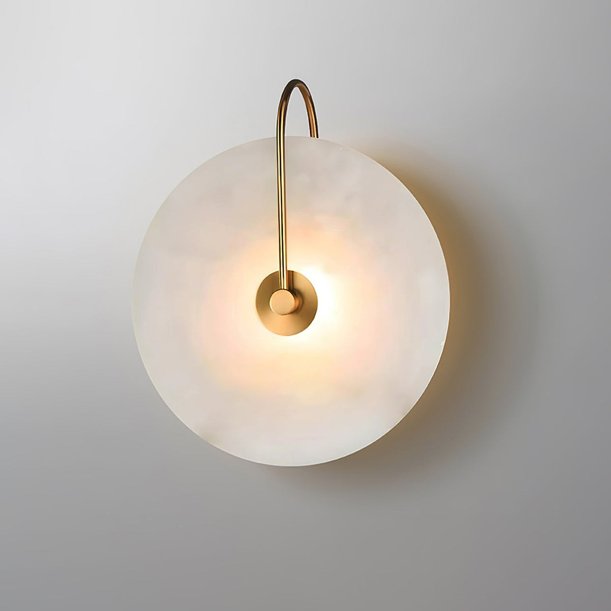 Circular Snowflake Aurora Alabaster Warm Glow LED Wall Lamp
