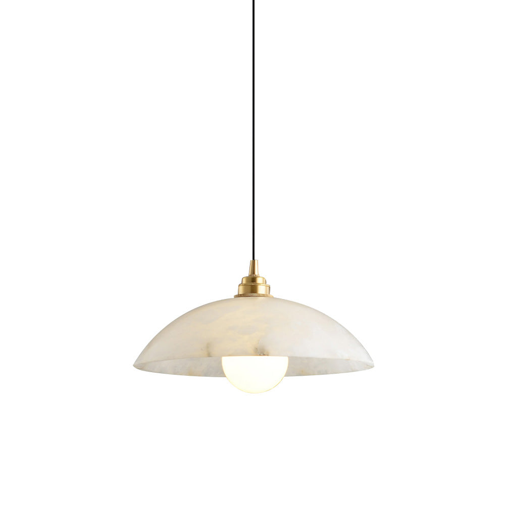 Adjustable Wire Alabaster Brass Pendant Light
