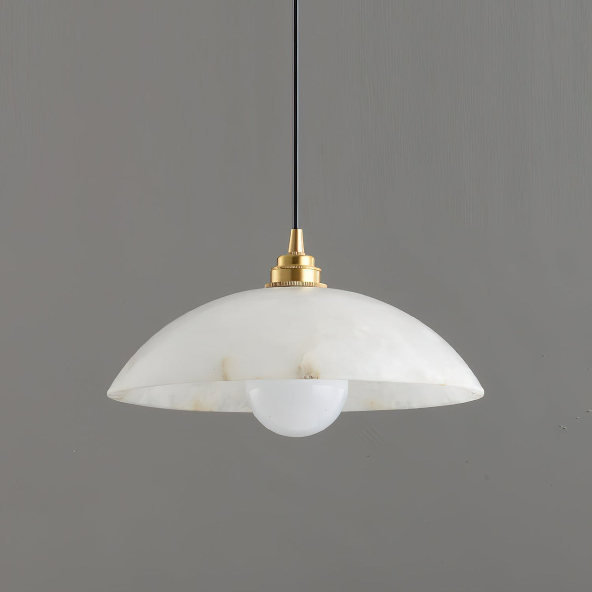 Adjustable Wire Alabaster Brass Pendant Light