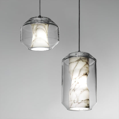 Warm Glow Pendant Light With Alabaster Glass