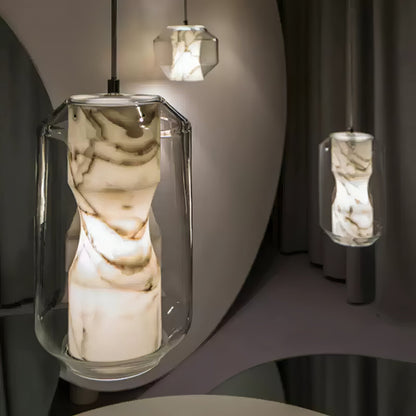 Warm Glow Pendant Light With Alabaster Glass