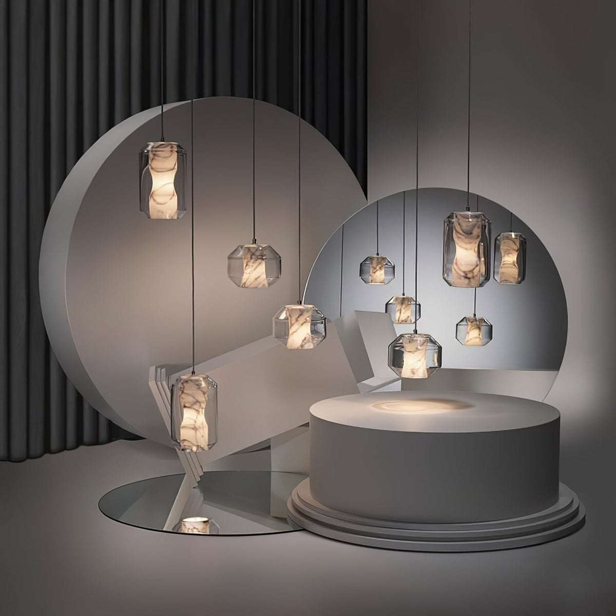 Warm Glow Pendant Light With Alabaster Glass