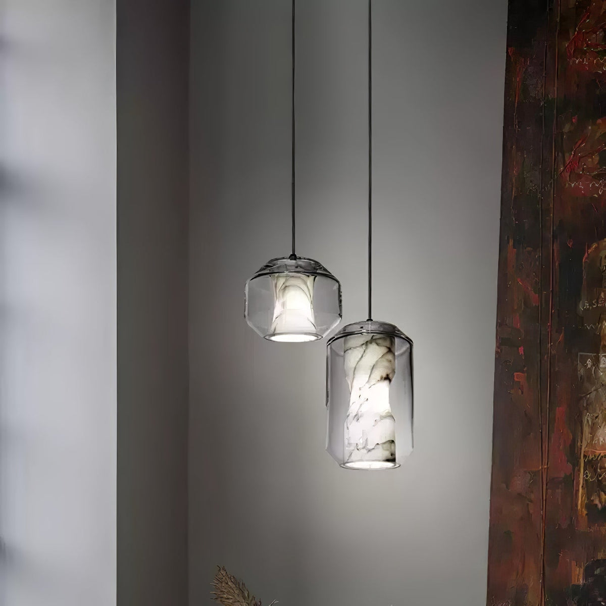 Warm Glow Pendant Light With Alabaster Glass