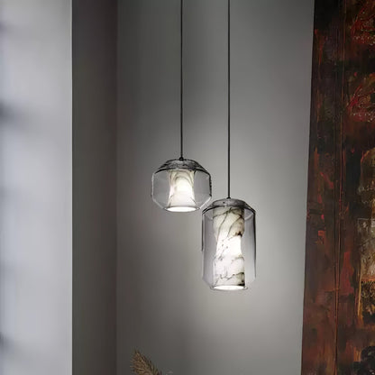 Warm Glow Pendant Light With Alabaster Glass