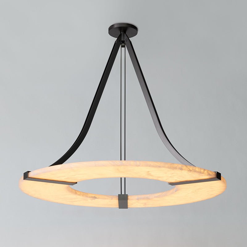 Pendant Lamp With Integrated LED Illumination Alabaster Ring