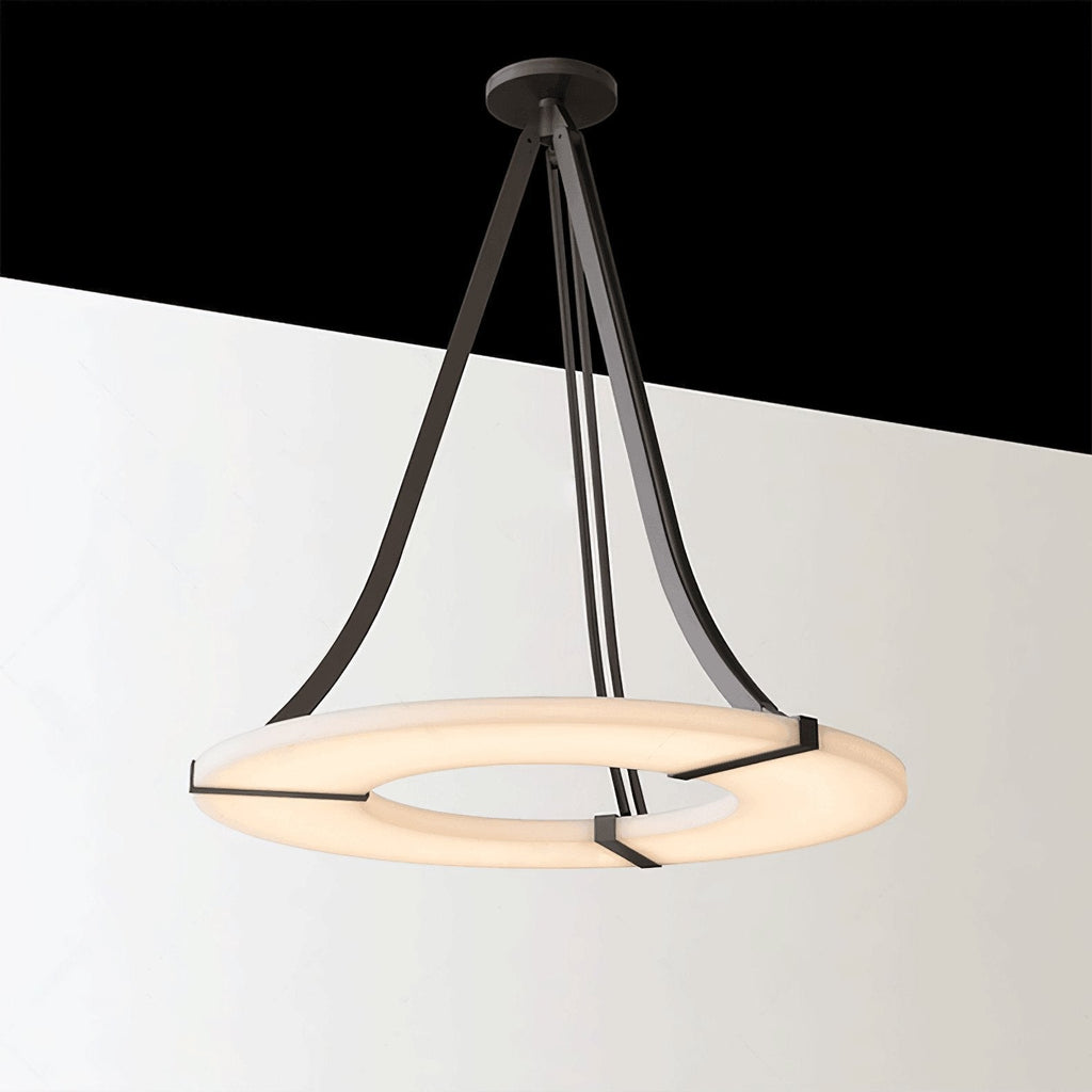 Pendant Lamp With Integrated LED Illumination Alabaster Ring