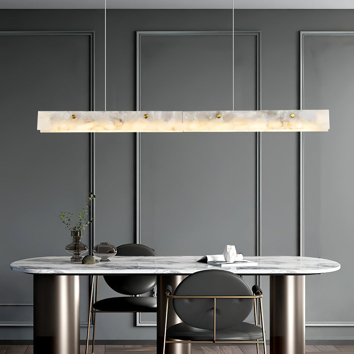 Ambient Lighting Alabaster Linear LED Pendant Lamp