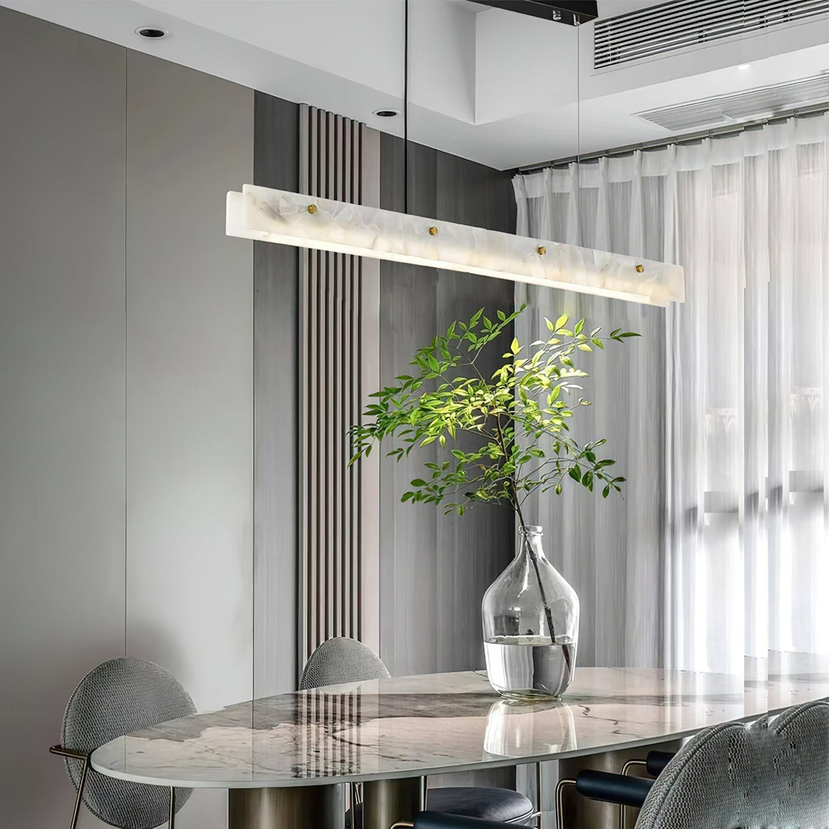 Ambient Lighting Alabaster Linear LED Pendant Lamp