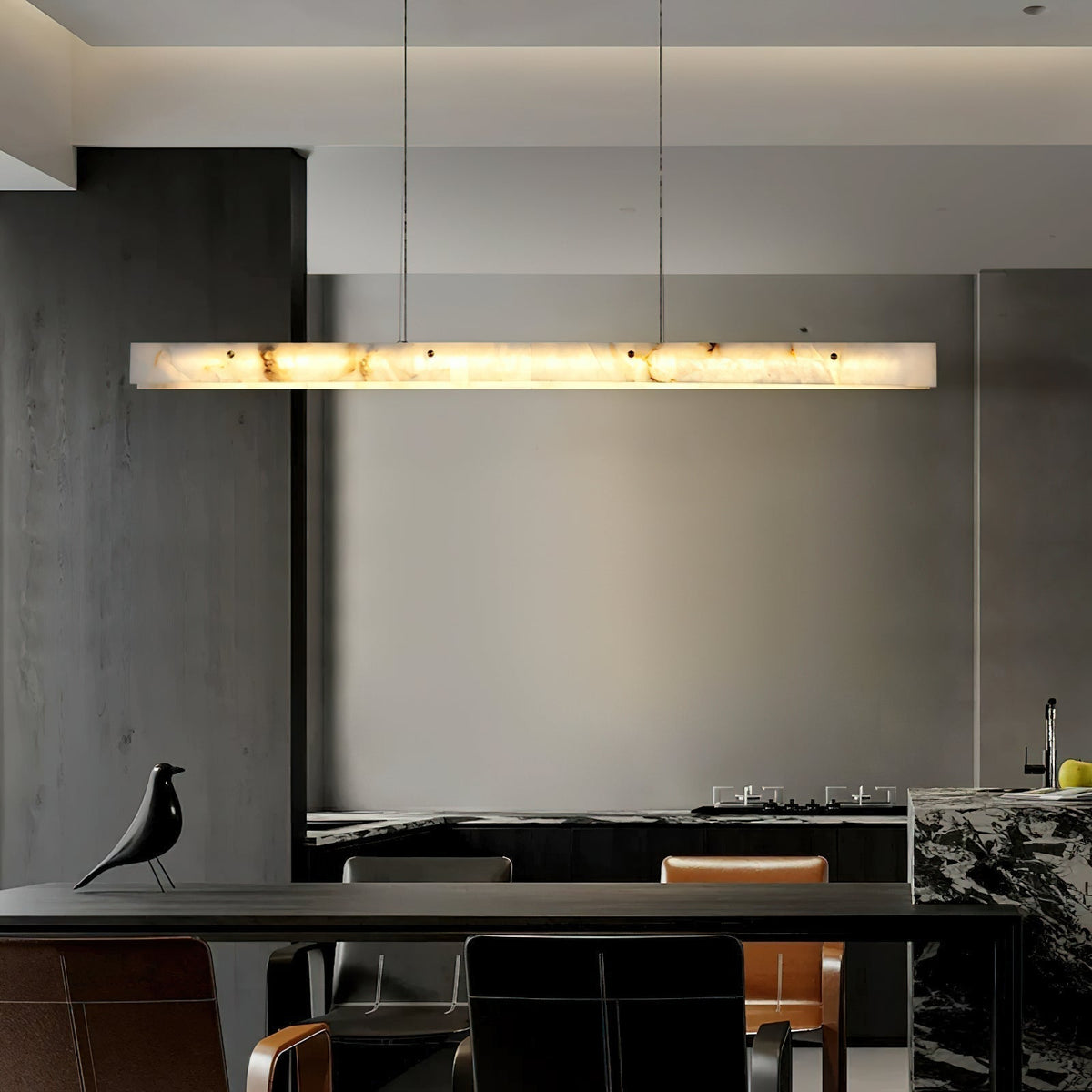 Ambient Lighting Alabaster Linear LED Pendant Lamp