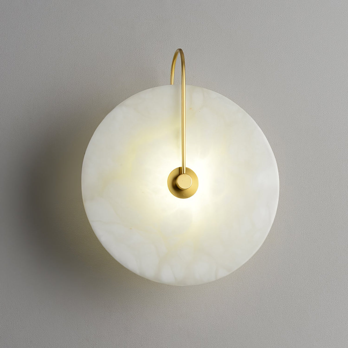 Circular Snowflake Aurora Alabaster Warm Glow LED Wall Lamp