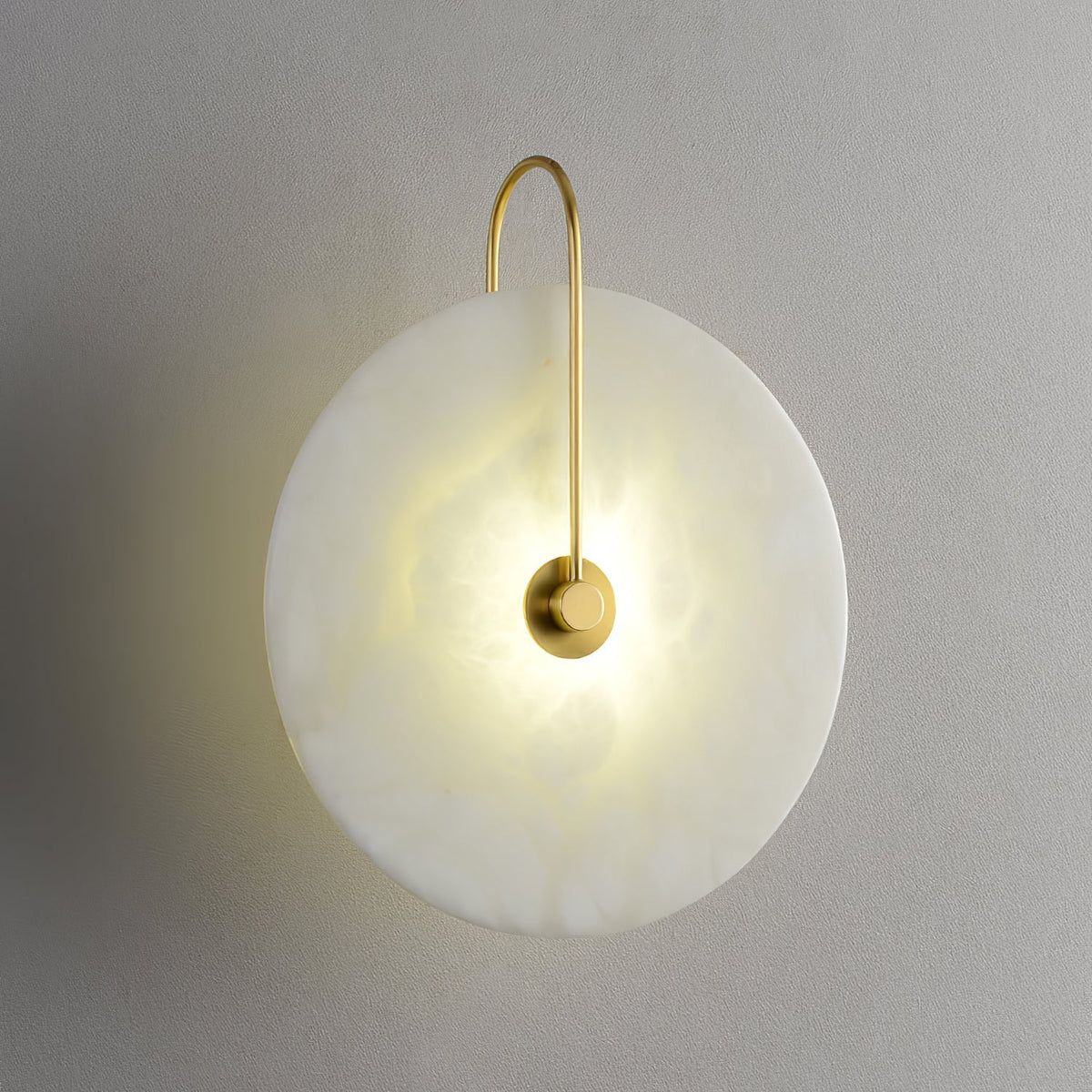 Circular Snowflake Aurora Alabaster Warm Glow LED Wall Lamp