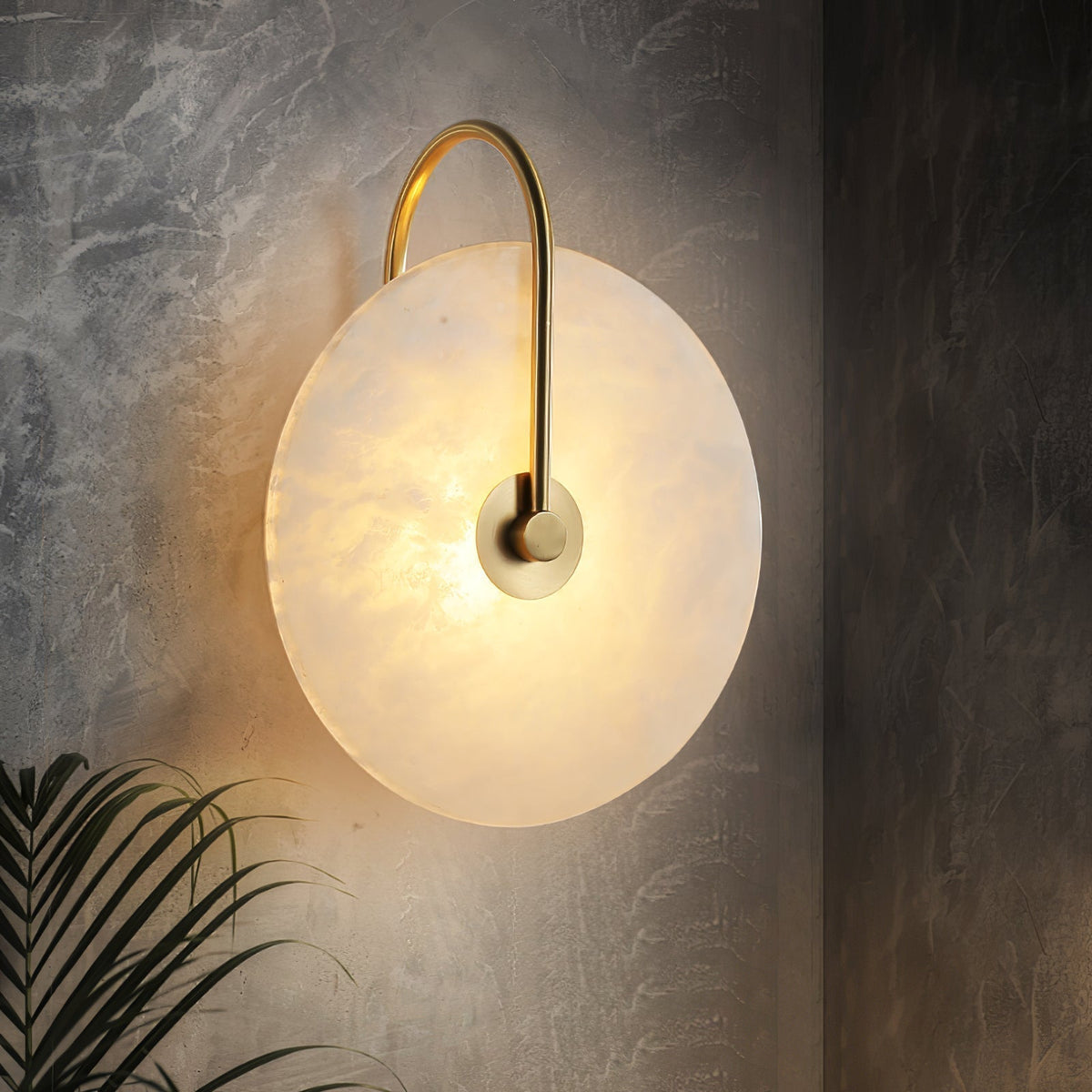 Circular Snowflake Aurora Alabaster Warm Glow LED Wall Lamp